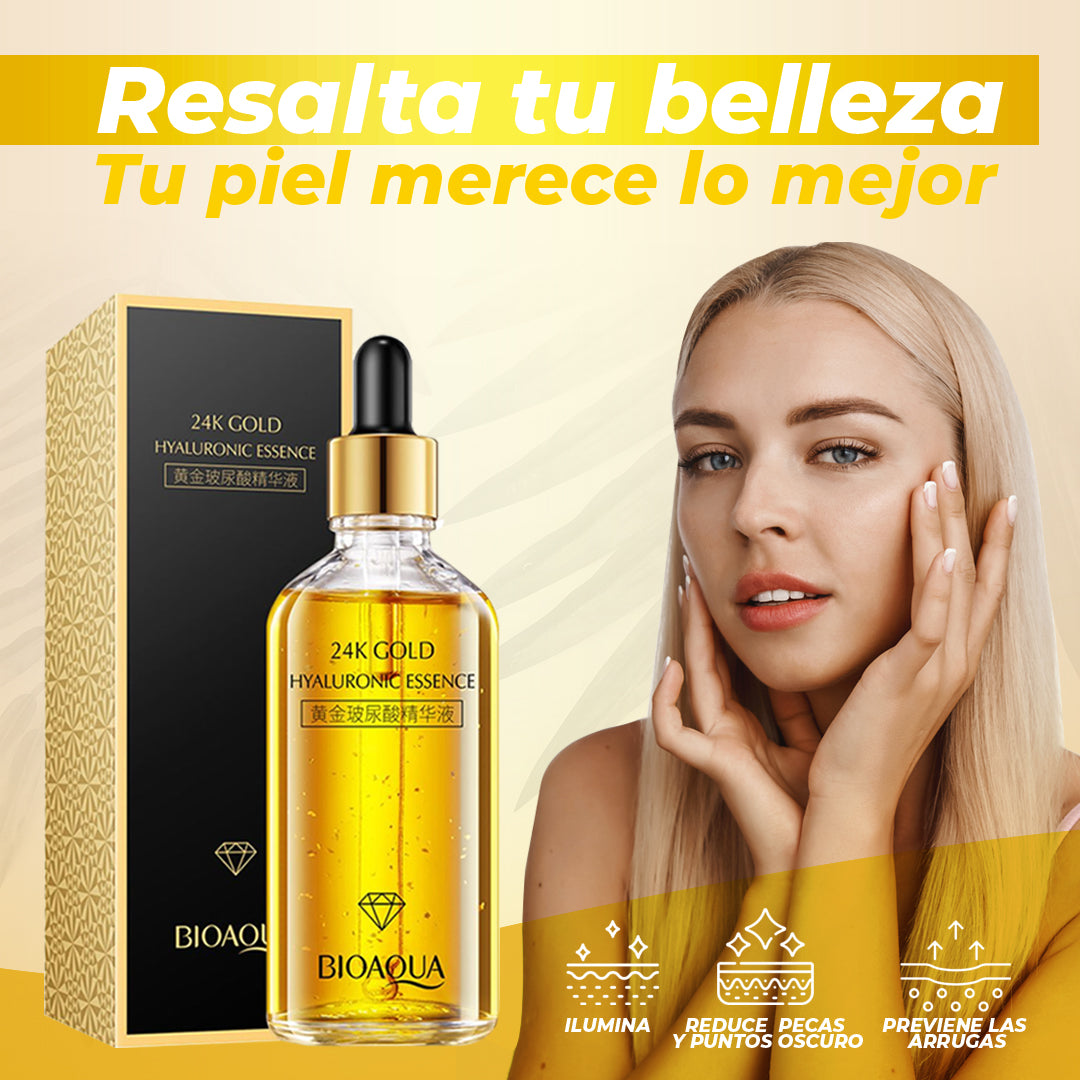 Sérum 24K Gold Bioaqua La belleza de la piel renovada, iluminada y rejuvenecida.